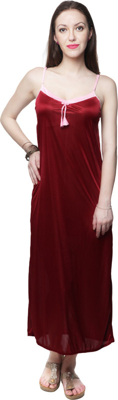 Kanika Women Nighty(Maroon, Pink)
