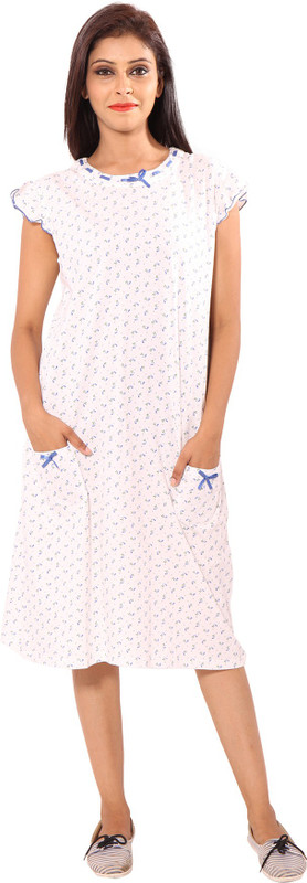 9teen Again Women Nighty(White)