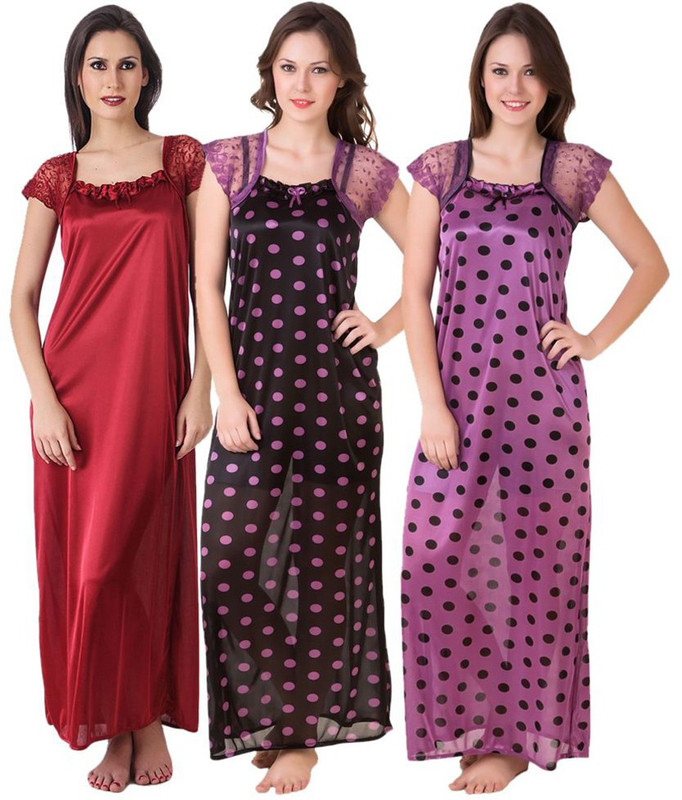 Masha Women Nighty Set(Multicolor)