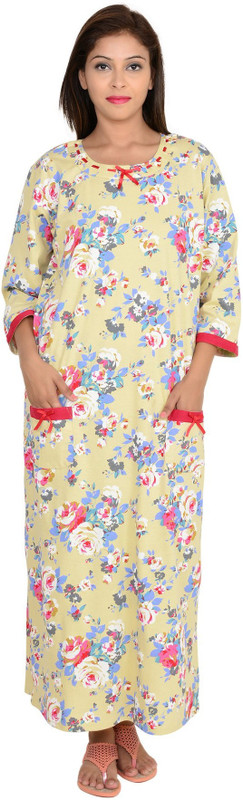 9teen Again Women Nighty(Yellow)