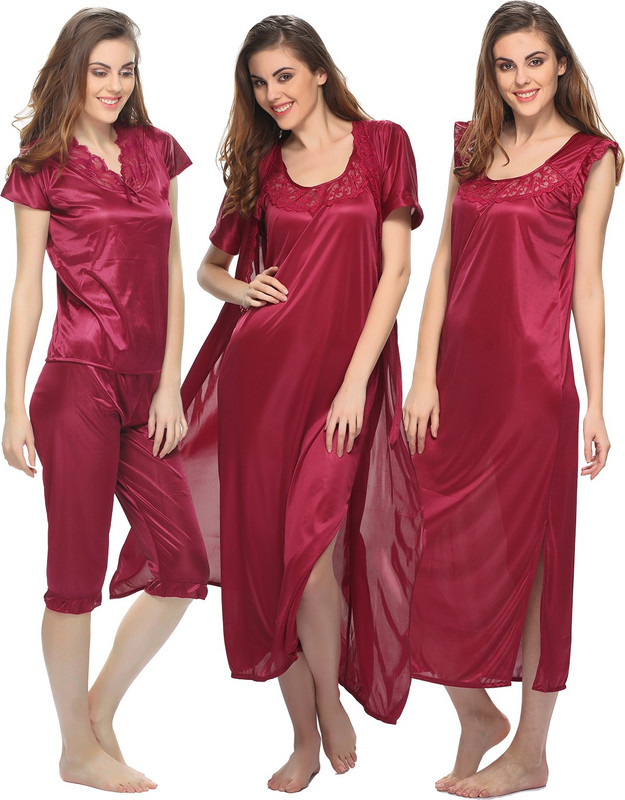 Miss Clyra Women Nighty Set(Purple)