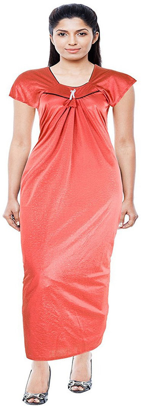 Alvia Women Nighty(Orange)