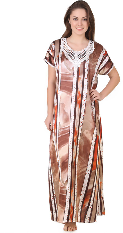 Masha Women Nighty(Brown)