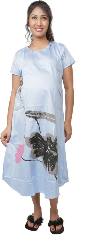 Vixenwrap Women Nighty(Light Blue)