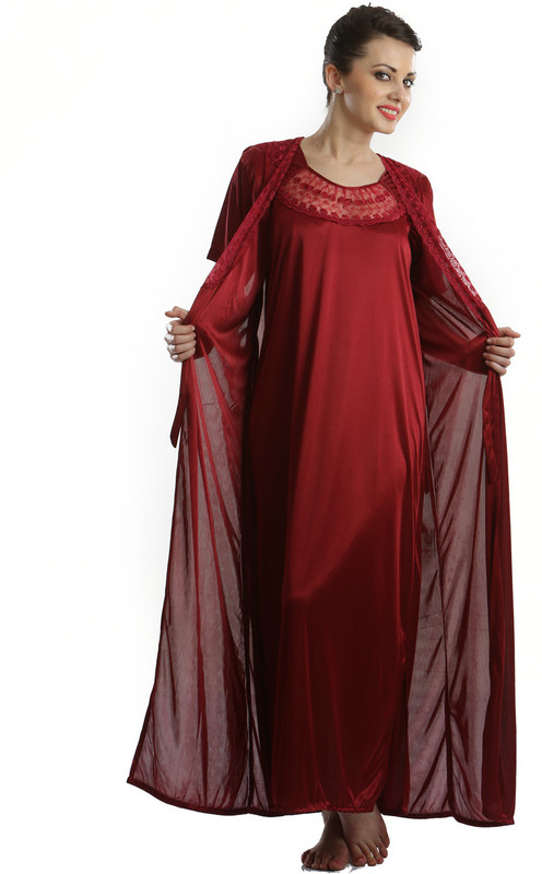Clovia Women Nighty(Maroon)