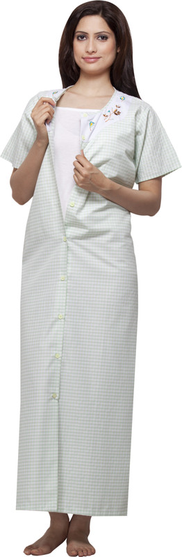 VedVid Women Nighty(White)