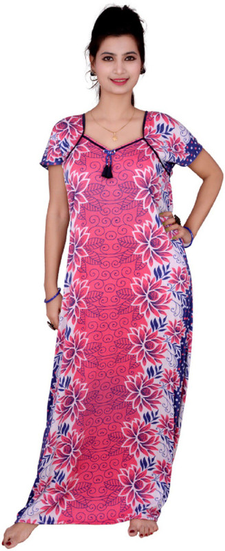 Kismat Fashion Women Nighty(Multicolor, Purple, White, Pink)