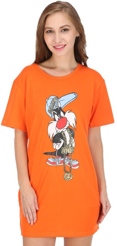 Camey Women Nighty(Orange)