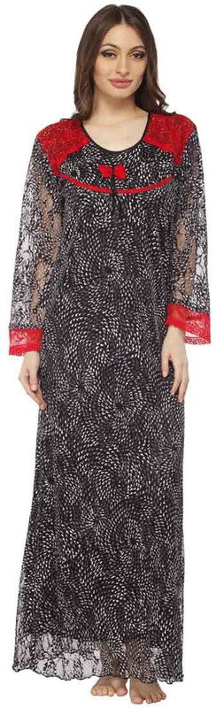 Vixenwrap Women Nighty(Black)