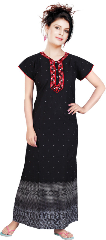Satyam Women Nighty(Black)