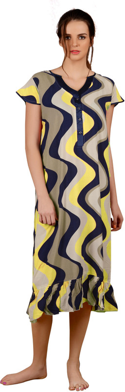 farry Women Nighty(Multicolor)