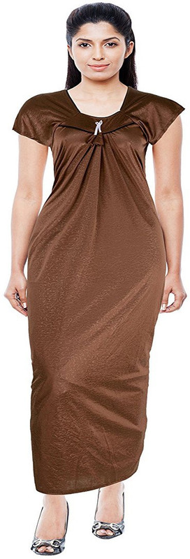 Alvia Women Nighty(Brown)