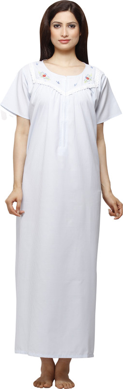 VedVid Women Nighty(Blue)