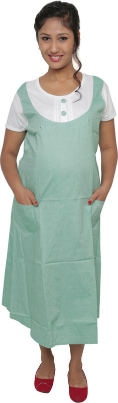 Vixenwrap Women Maternity/Nursing Nighty(Green)