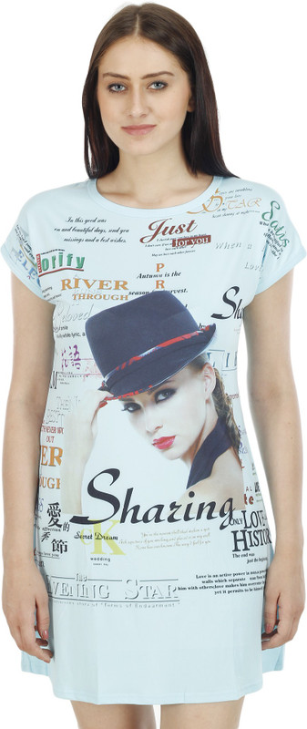 Camey Women Nighty(Blue)