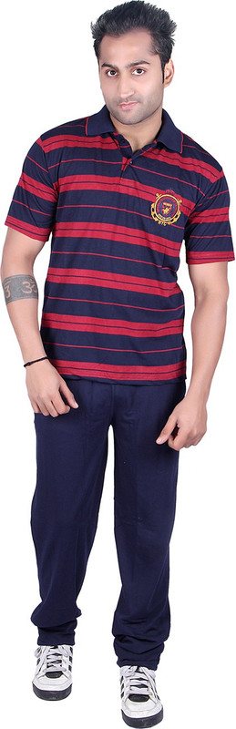 Colors & Blends Bermuda Suit Men Striped Blue Top & Shorts Set Colors & Blends Bermuda Suit Men Striped Blue Top & Shorts Set