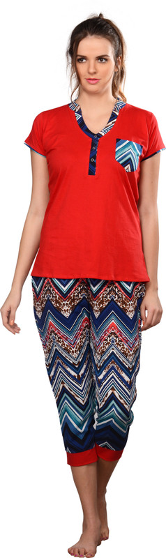 farry Women Printed Multicolor Top & Capri Set