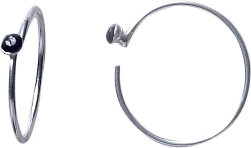 Abhooshan Crystal Sterling Silver Plated Sterling Silver Nose Ring Set(Pack of 2)