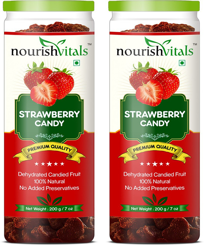 NourishVitals (Dehydrated Fruits) Dried Fruits Strawberries(2 x 100 g)