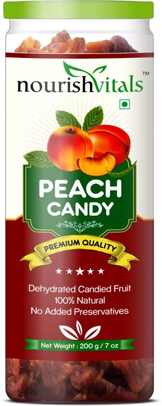 NourishVitals Peach Dried Fruit (Dehydrated Fruits) Peaches(200 g)
