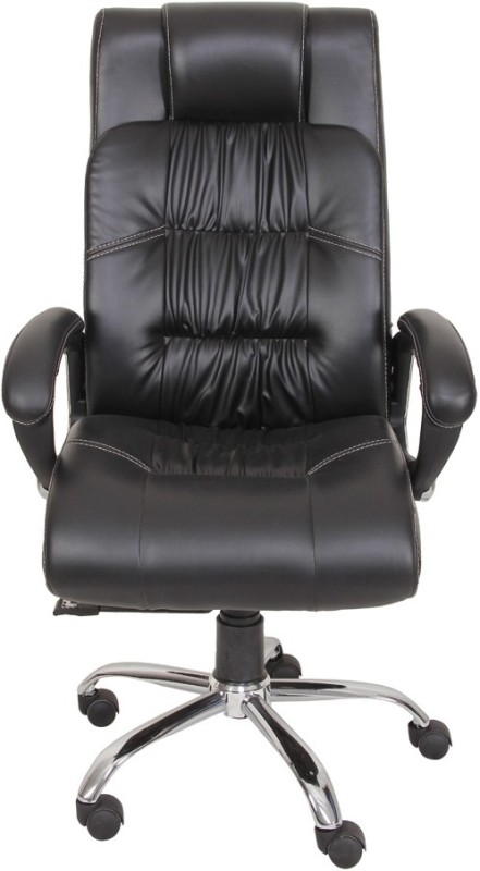 Ks chairs Leatherette Office Arm Chair(Black)
