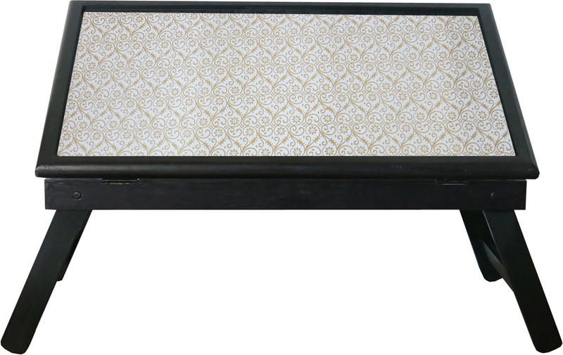 10 am Gold & white table Wood Portable Laptop Table(Finish Color - Black)