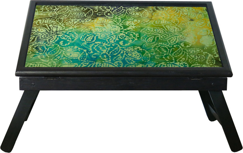 10 am Green Pattern table Wood Portable Laptop Table(Finish Color - Black)