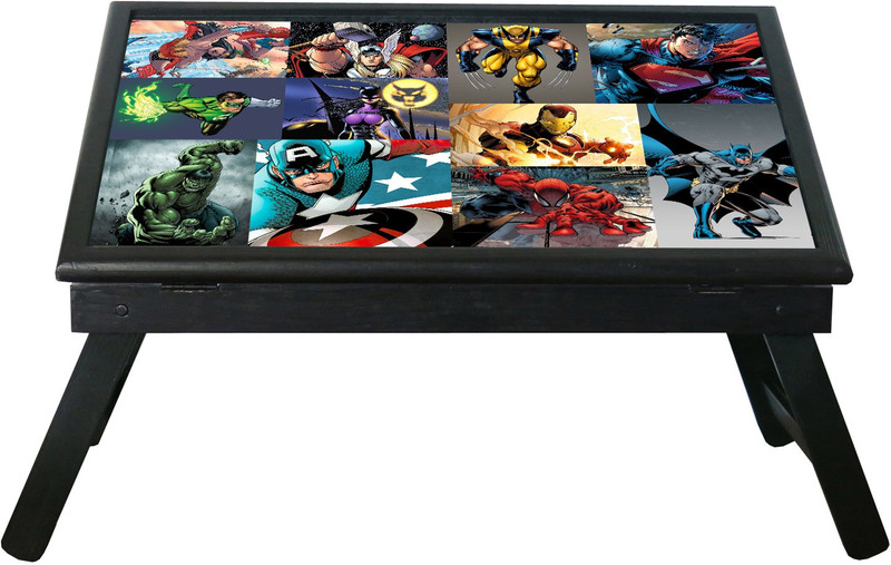10 am Superheroes table Wood Portable Laptop Table(Finish Color - Black)