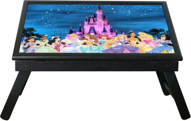 10 am Disney Princess table Wood Portable Laptop Table(Finish Color - Black)