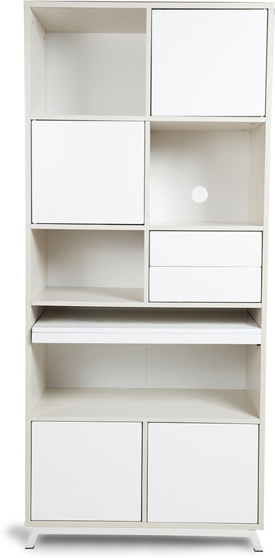 HomeTown Lumen Bookcase Engineered Wood Study Table(Free Standing, Finish Color - White & Pine) RS.16990 (62.00% Off) - Flipkart