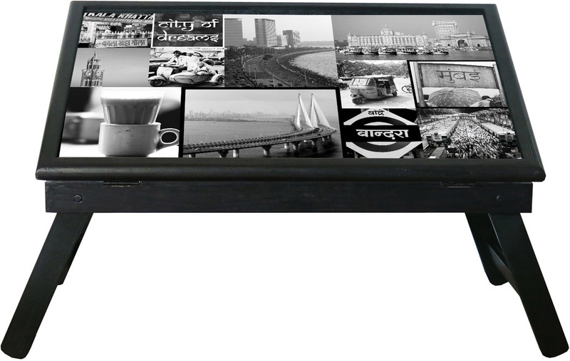 10 am Mumbai table Wood Portable Laptop Table(Finish Color - Black)
