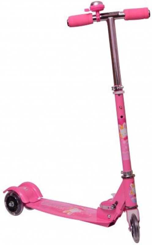 MERATOY.COM 3 WHEEL KICK SCOOTER FOR KIDS WITH LED LIGHTS ON WHEELS(Pink)