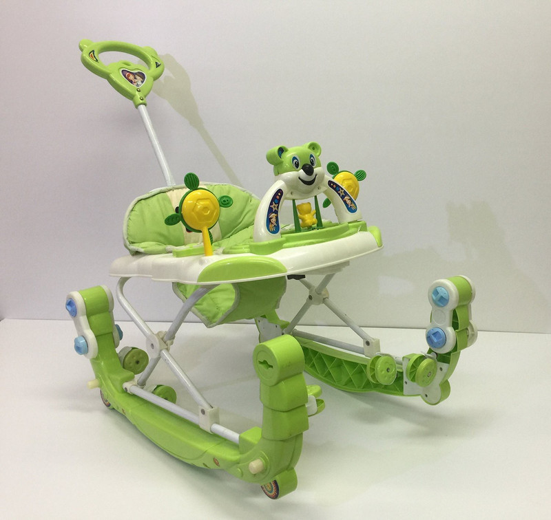 Panda ADjustable Baby Rocker N Walker Grenn White Musical With Handle(Green, White)