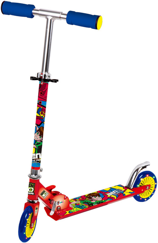 Toyhouse Ben10 Height Adjustable Folding Scooter with Wheel Lights(Red)