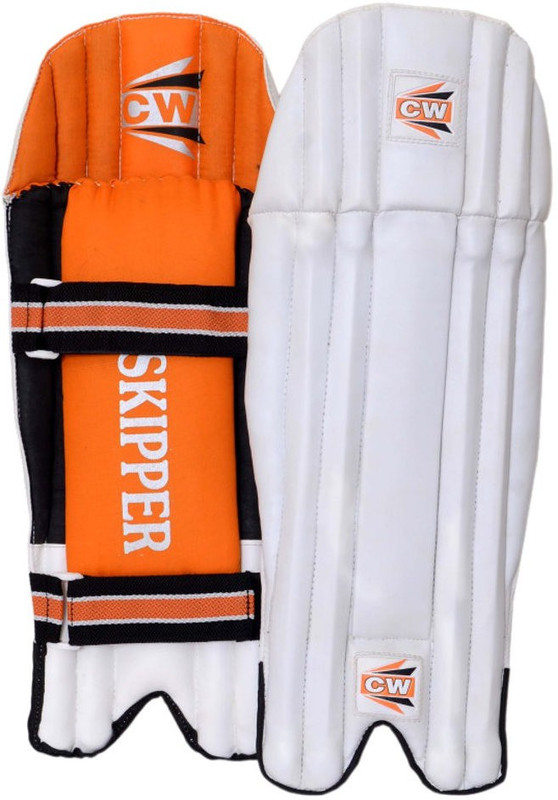 CW Skipper Men's (39 - 43 cm) Men Wicket Keeping Pad(White, Orange, Black, Ambidextrous)
