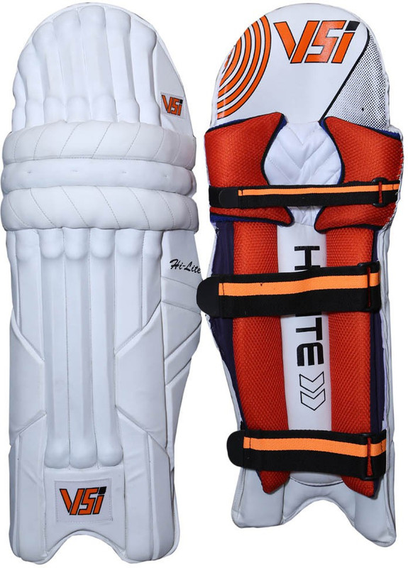 VSI Hilite Men's (39 - 43 cm) Youth Batting Pad(White, Red, Batting)