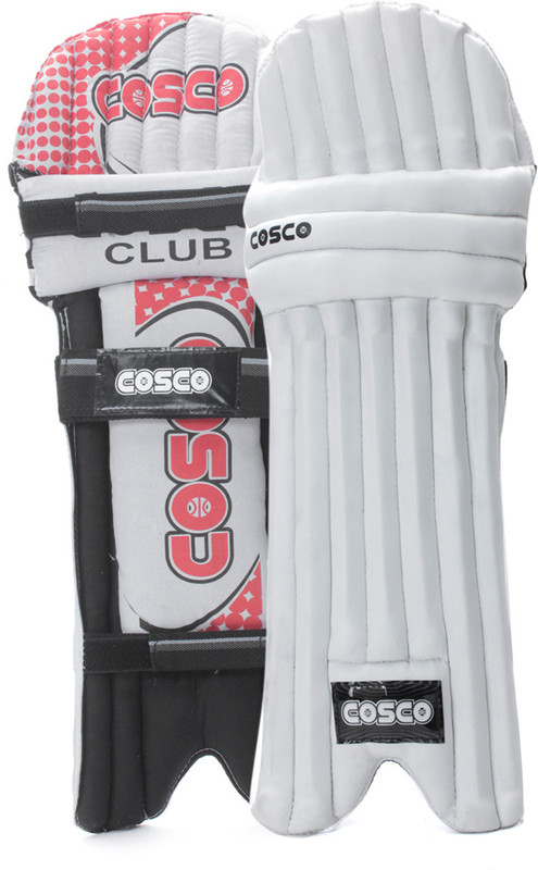 Cosco Club Men's (39 - 43 cm) Batting Pad(White, Black, Pink)