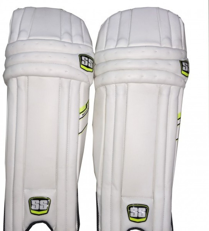 SS Match Men's (39 - 43 cm) Batting Pad(White, Green, Right Hand)