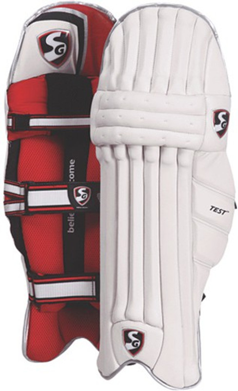SG Test Men's (39 - 43 cm) Batting Pads(White, Red, Ambidextrous)