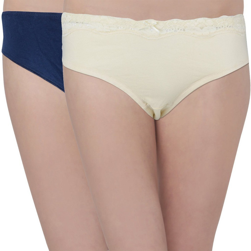 Hey It's Me Women Hipster Yellow, Blue Panty(Pack of 2)
