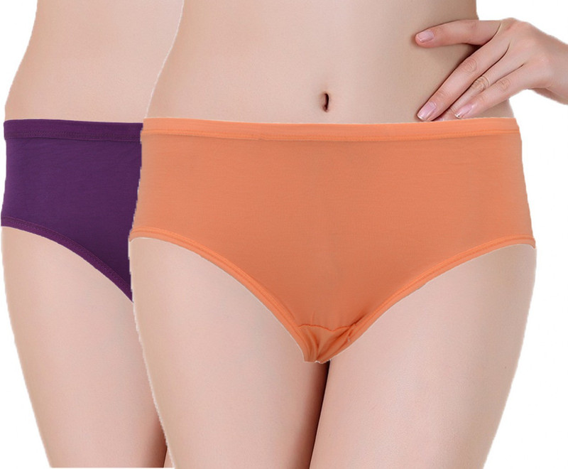 Pavvoin Women Hipster Purple, Orange Panty(Pack of 2)
