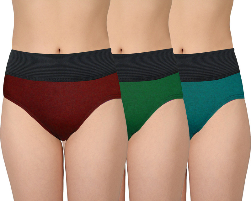 Selfcare Women Hipster Green, Maroon, Blue Panty(Pack of 3)