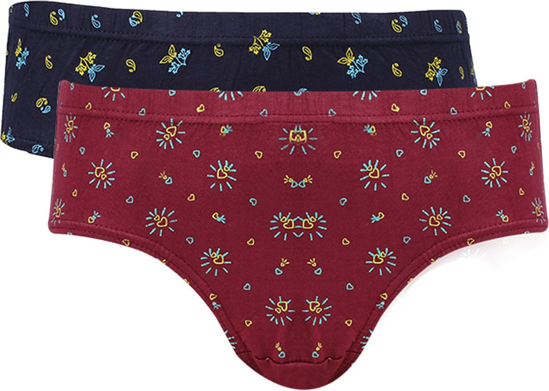 Vaishma Print-DBUMR Women Hipster Dark Blue, Maroon Panty(Pack of 2)