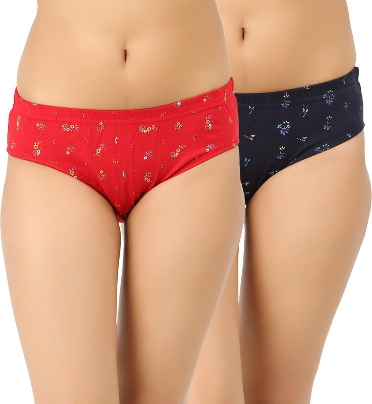 Vica Pota Women Hipster Dark Blue, Red Panty(Pack of 2)