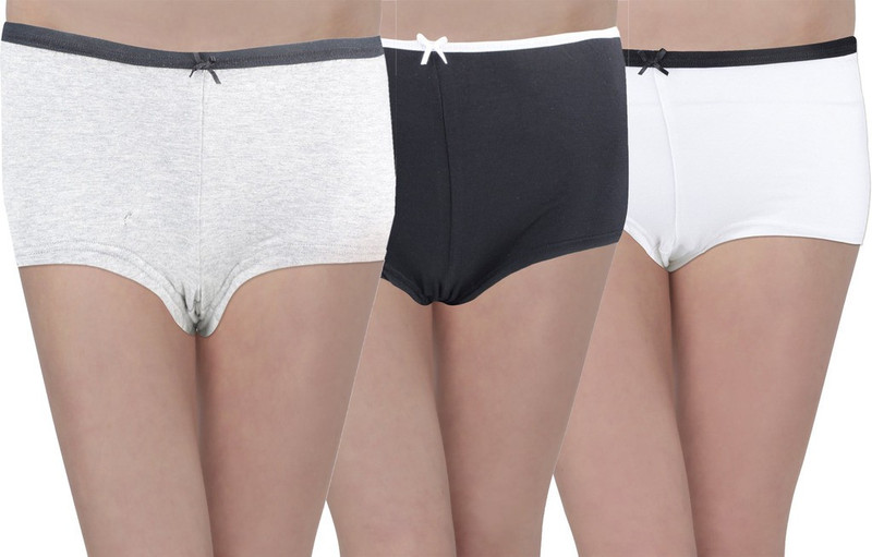 Hey It's Me Women Hipster White, Black, Grey Panty(Pack of 3)