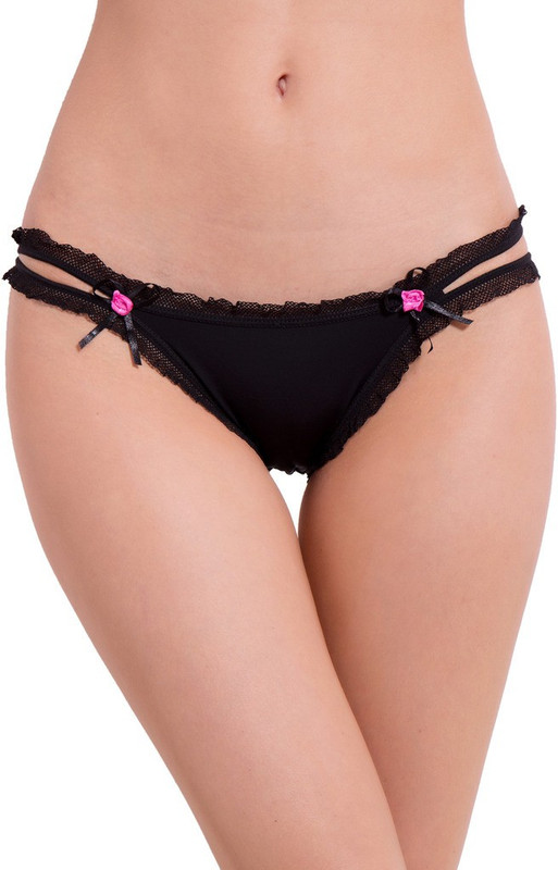 Pavvoin Women Bikini Black Panty(Pack of 1)
