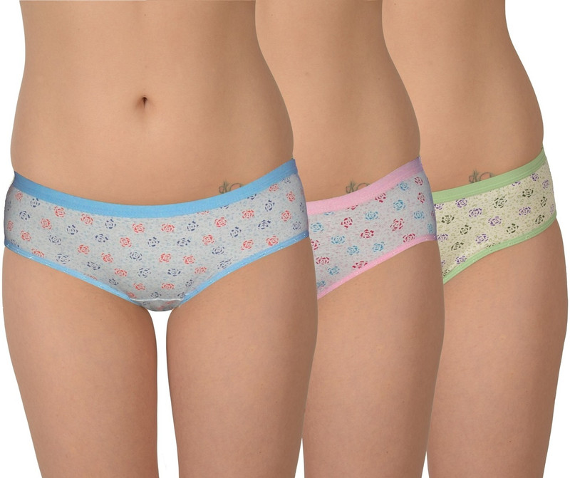 Selfcare Set Of 3 Women Hipster Light Blue, Green, Pink Panty(Pack of 3)