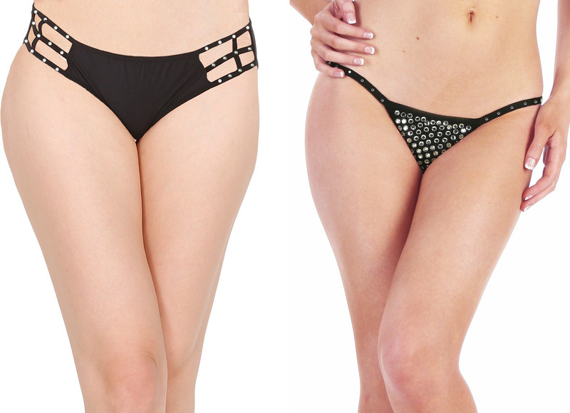 Madaam Women Hipster Black Panty(Pack of 2)