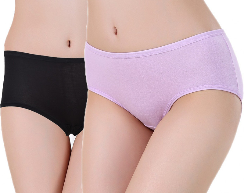Pavvoin Women Hipster Black, Pink Panty(Pack of 2)