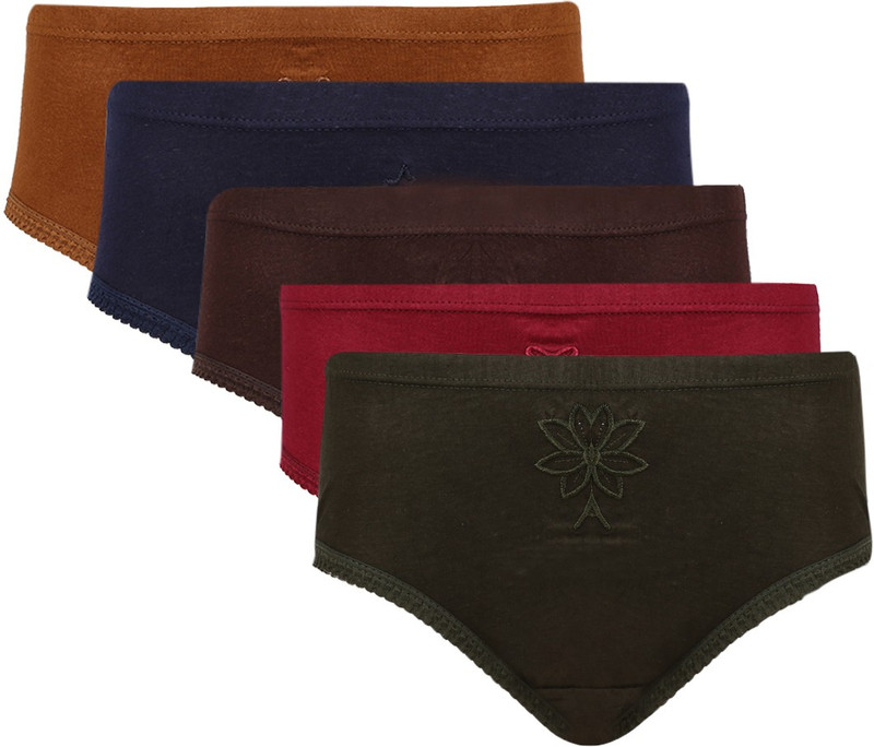 Vaishma Embroidered-5M2 Women Hipster Multicolor Panty(Pack of 5)